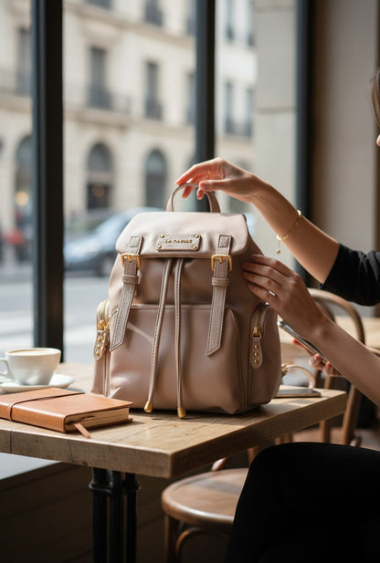 LA CARRIE - Zaino Dark Nylon Taupe