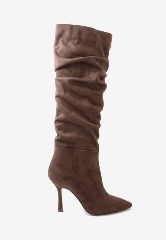 DIVINE FOLLIE - Stivale Camoscio Calza Moro