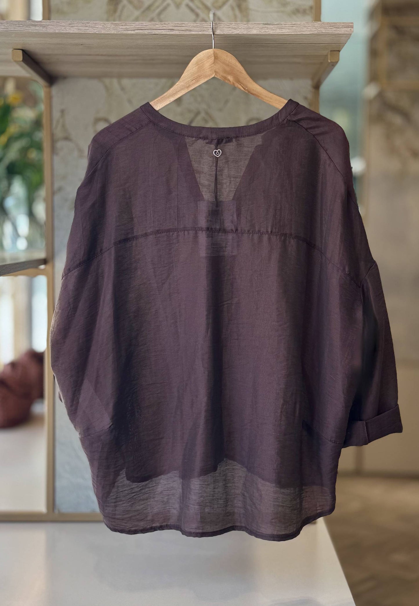 PLEASE - Camicia Coreana Cioccolato