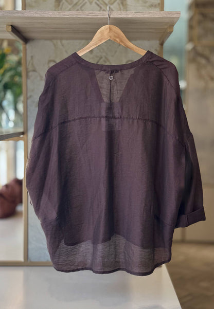 PLEASE - Camicia Coreana Cioccolato