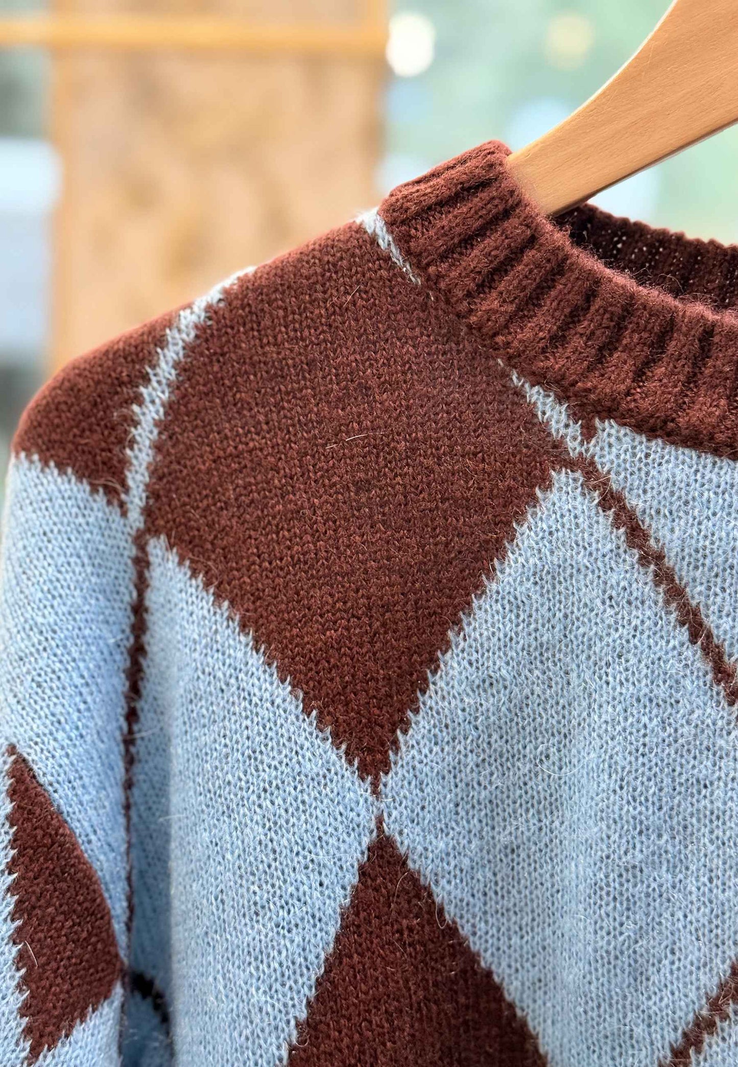 MOTEL - Pullover Argyle Burgundy