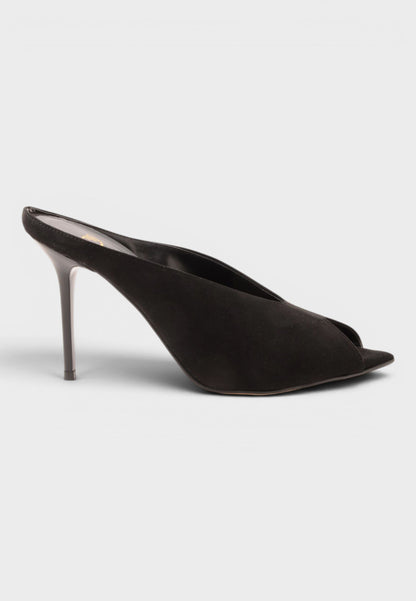 DIVINE FOLLIE - Sabot Camoscio Microfibra Nero