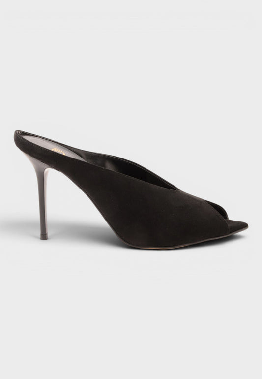 DIVINE FOLLIE - Sabot Camoscio Microfibra Nero