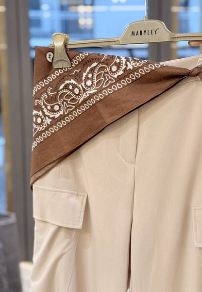 MARYLEY - Pantalone Cargo Bandana Beige