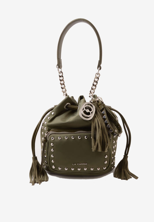 LA CARRIE - Secchiello Dark Nylon Borchie Oliva