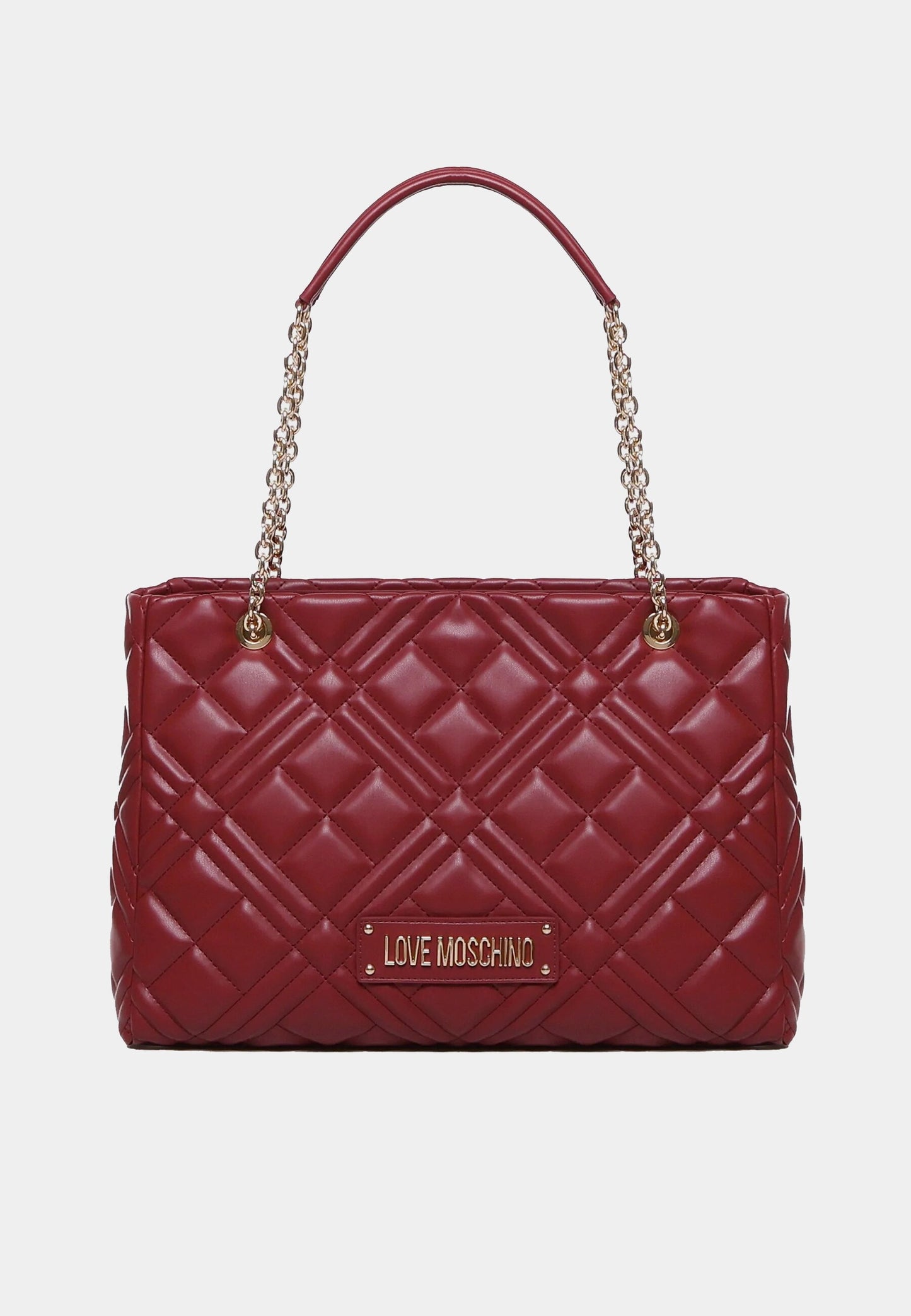 LOVE MOSCHINO - Borsa A Spalla Quilted Chain Vino