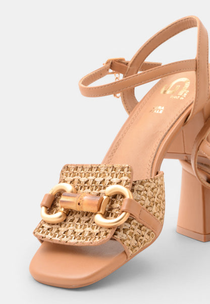 GOLD&GOLD - Sandalo Raffia Morsetto Camel