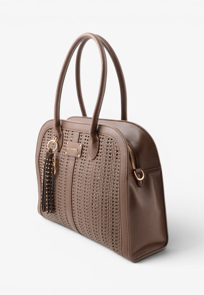 LA CARRIE - Borsa A Mano Intrecciata Marrone