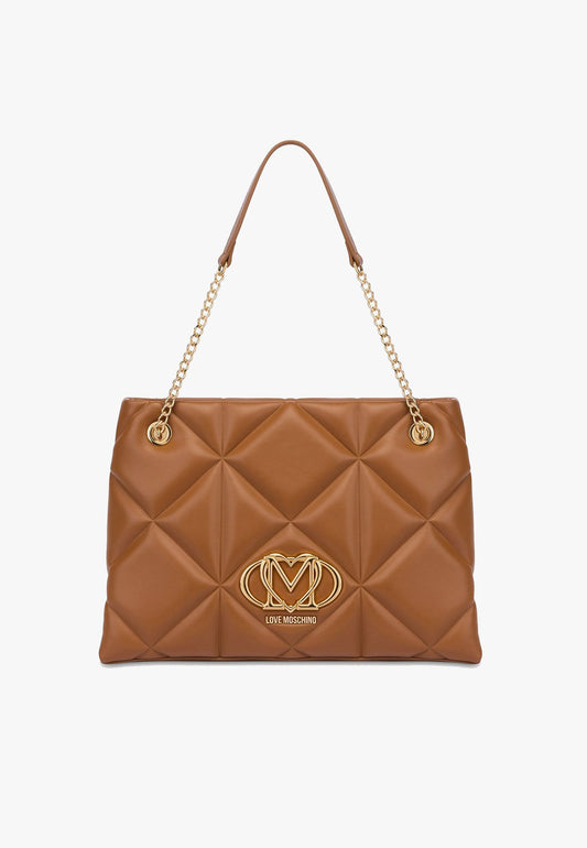 LOVE MOSCHINO - Borsa A spalla Embossed Grande Cammello