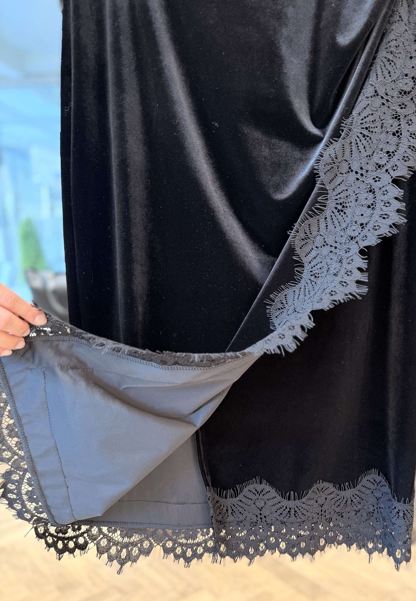 MOTEL - Gonna In Velluto Lingerie Nero