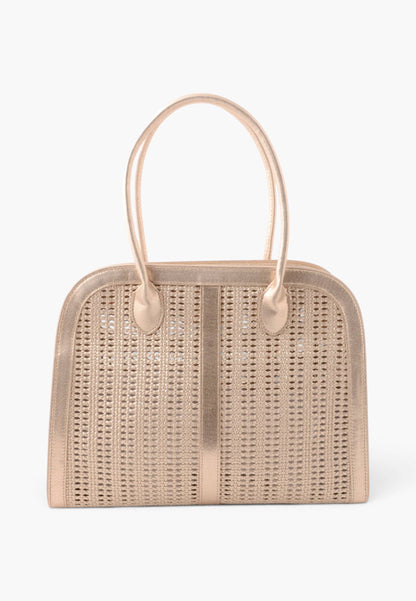 LA CARRIE - Borsa A Mano Intrecciata Oro