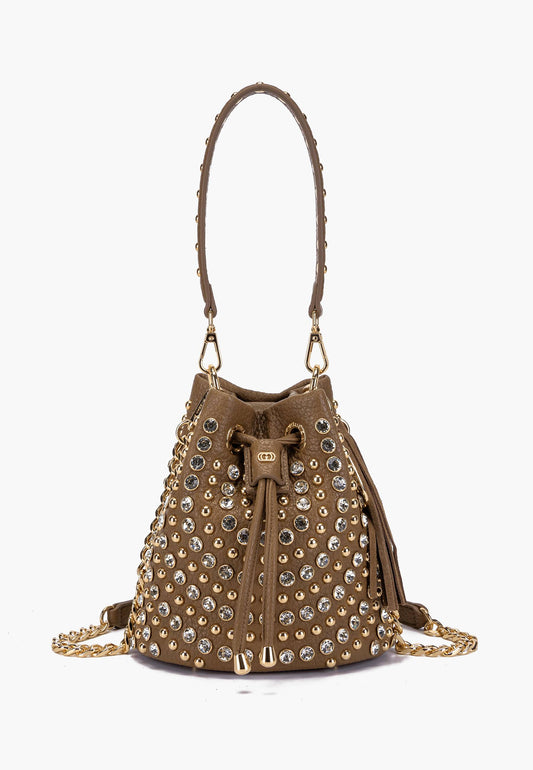 LA CARRIE - Secchiello Strass Andromeda Piccolo Taupe