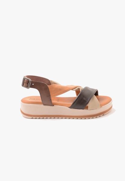 DIVINE FOLLIE - Sandalo Nappa Multi Brown