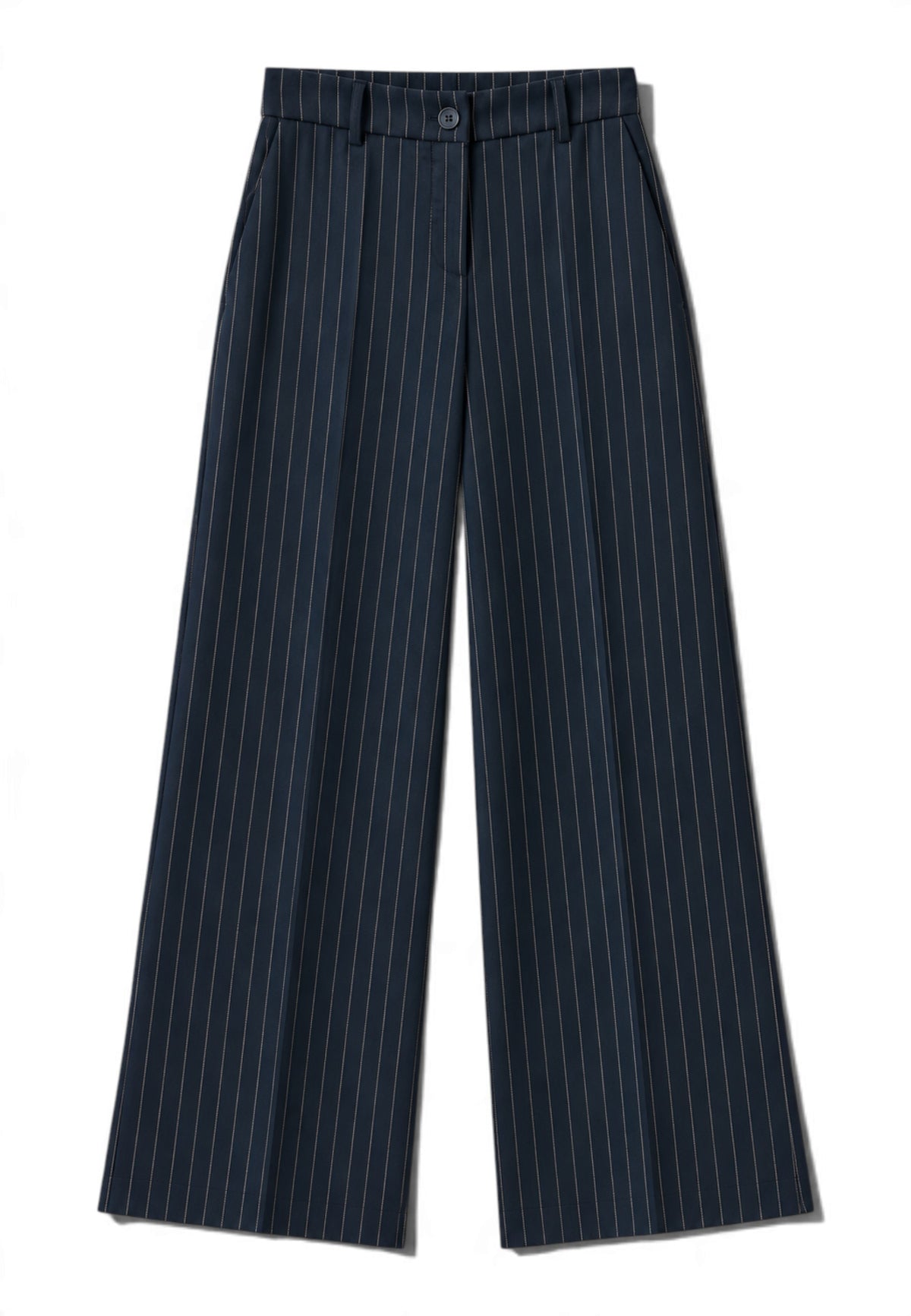 MOTEL - Pantalone Largo Gessato Blu
