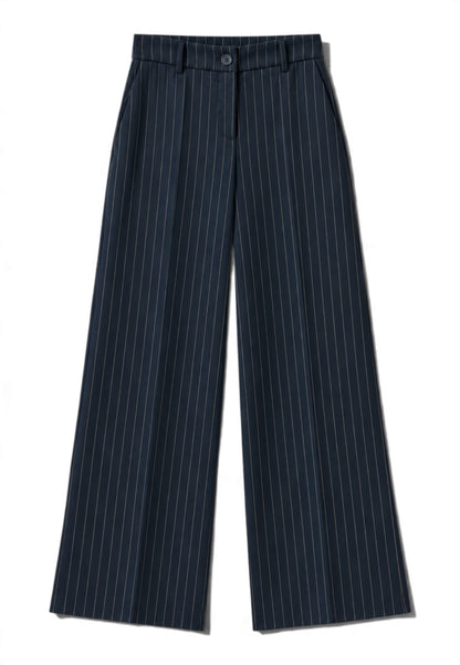 MOTEL - Pantalone Largo Gessato Blu