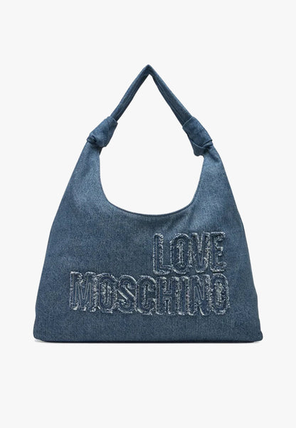 LOVE MOSCHINO - Borsa Hobo Jeans Blu Scuro
