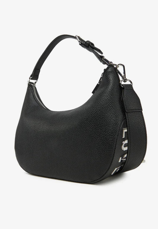 LOVE MOSCHINO - Borsa Hobo Lettering Nero Silver