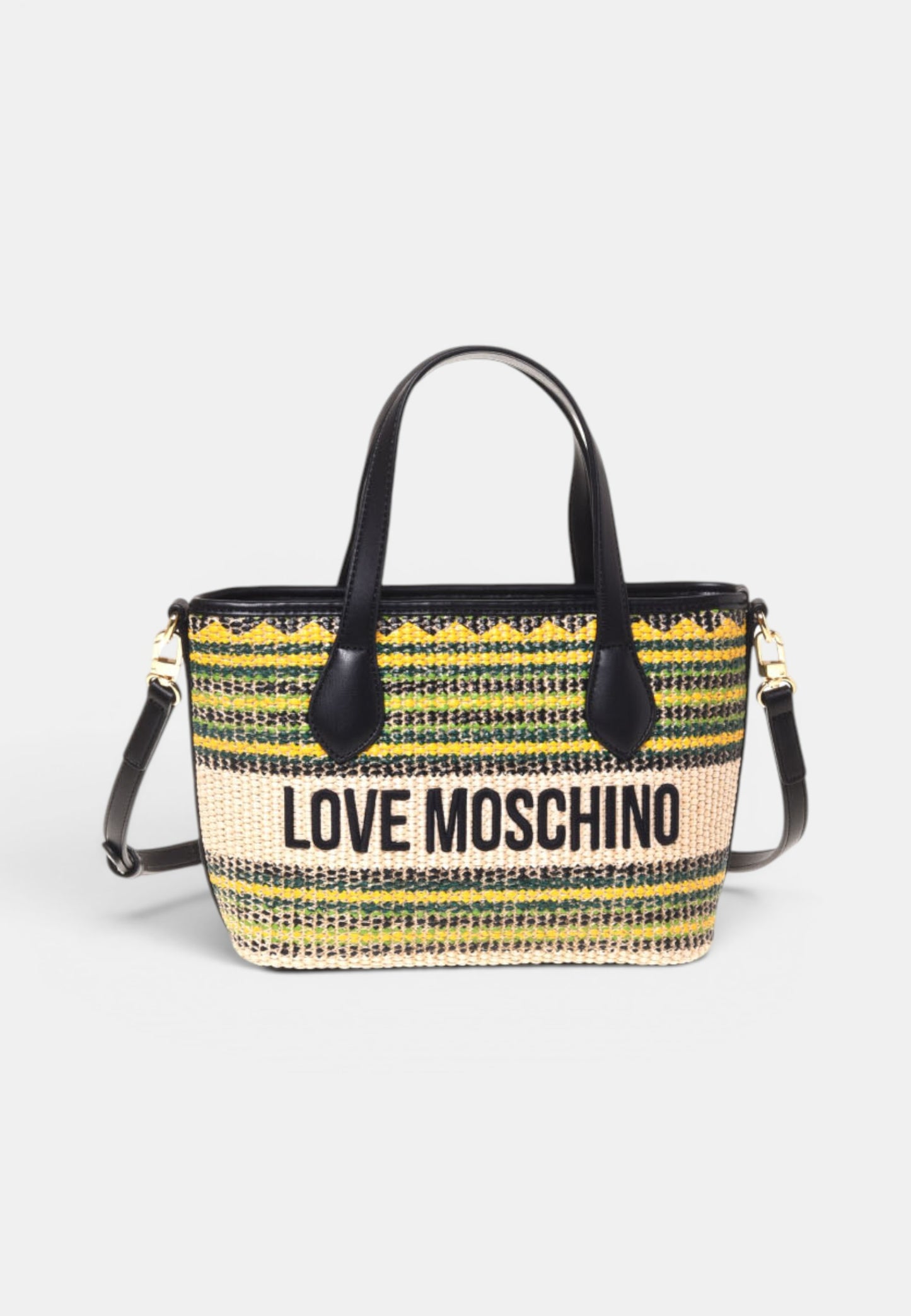 LOVE MOSCHINO - Borsa A Mano In Raffia Multicolor