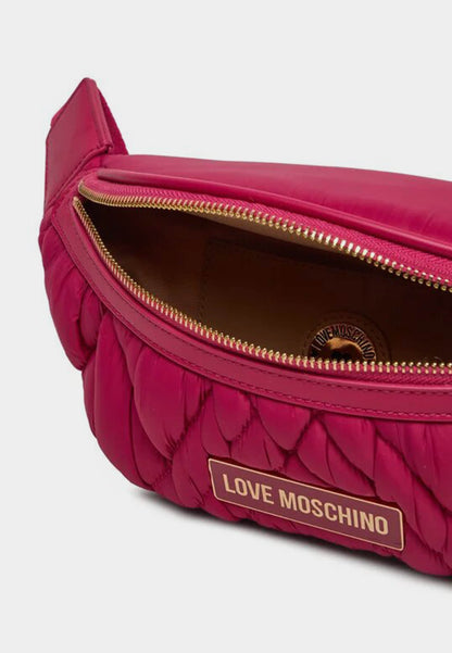 LOVE MOSCHINO – Magentafarbene Nylon-Gürteltasche