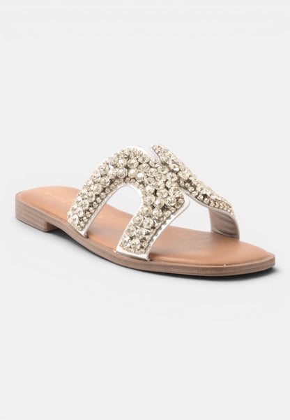DIVINE FOLLIE - Ciabatta Strass Argento