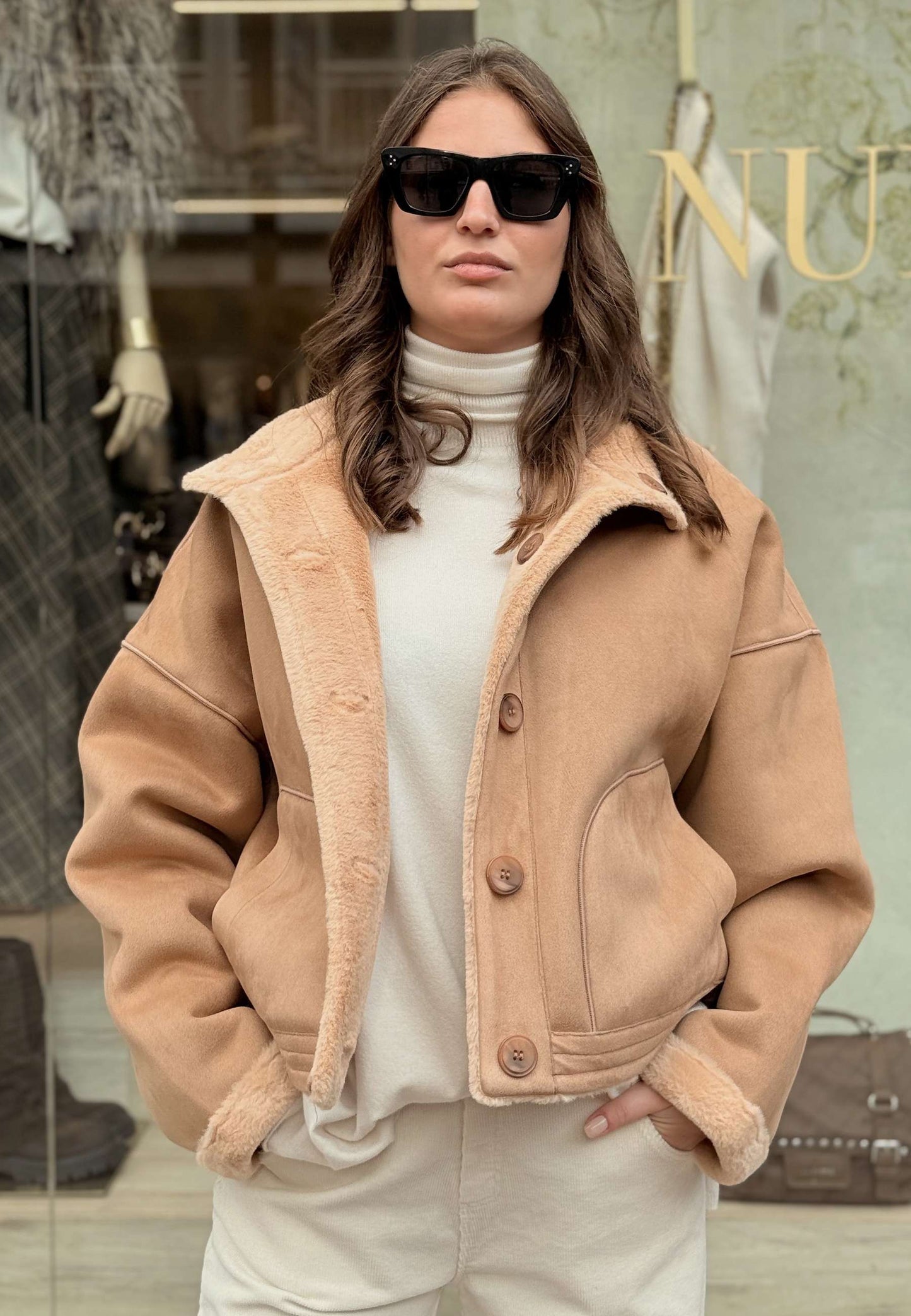 ALEX & MAX - Giubbotto In Ecomontone Camel