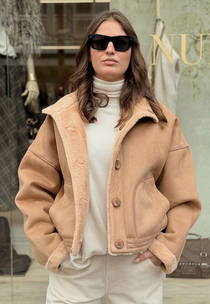 ALEX & MAX - Giubbotto In Ecomontone Camel