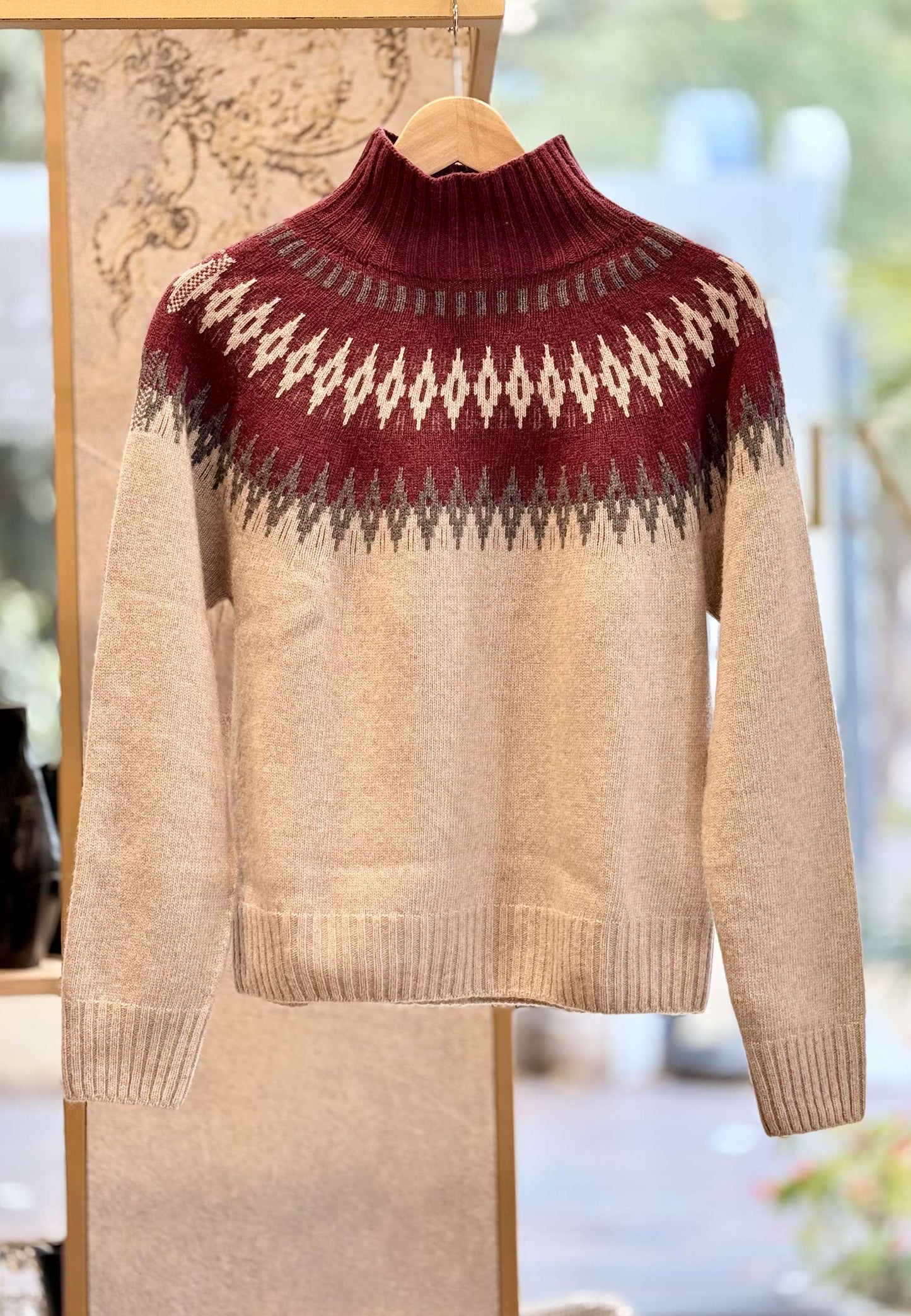 MOTEL - Pullover Collo A Cratere Fantasia