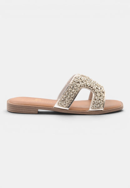 DIVINE FOLLIE - Ciabatta Strass Argento