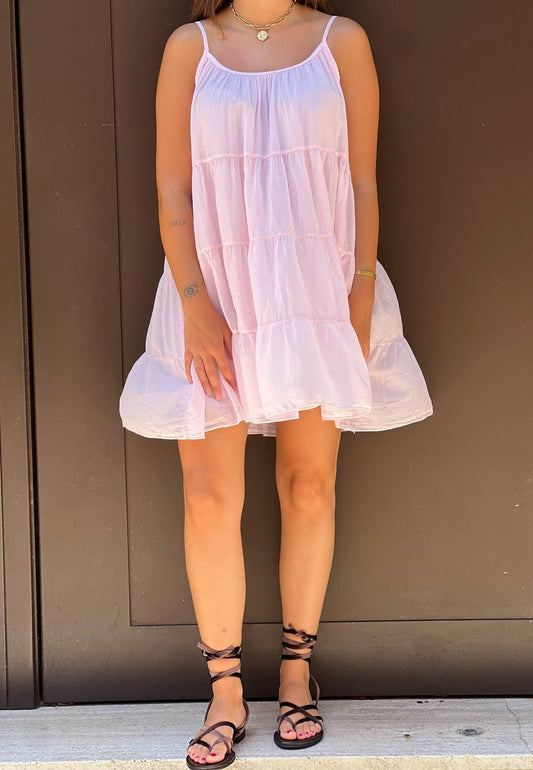 MOTEL - Abito Mussola Corto Rose Glace