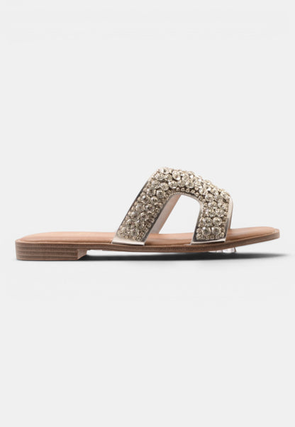 DIVINE FOLLIE - Ciabatta Strass Argento