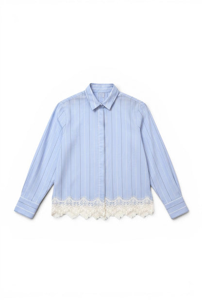MINERVA - Camicia Corta Pizzo Azzurro