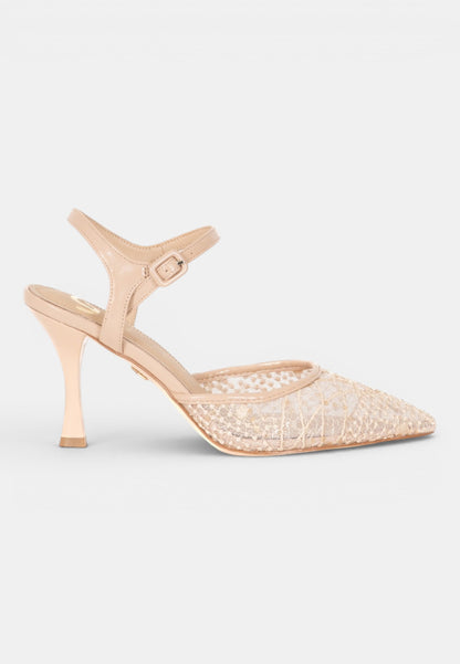 GOLD&GOLD - Sandalo Alto Paillettes Nude