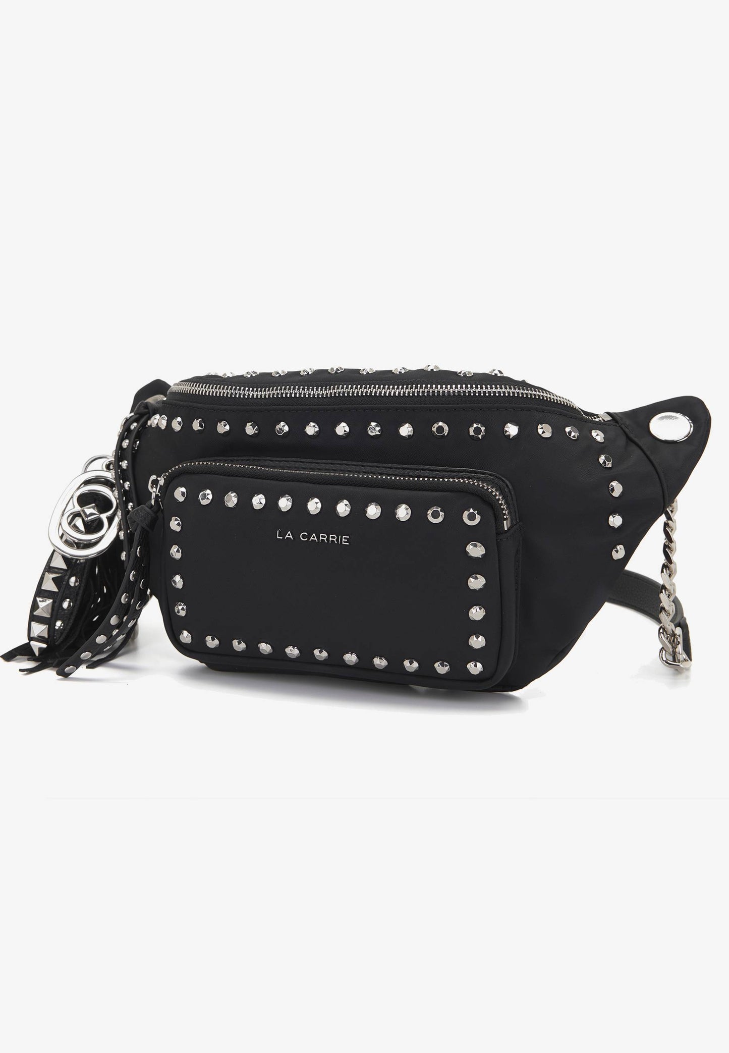 LA CARRIE - Marsupio Dark Nylon Borchie Nero