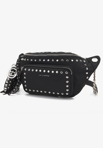 LA CARRIE - Marsupio Dark Nylon Borchie Nero
