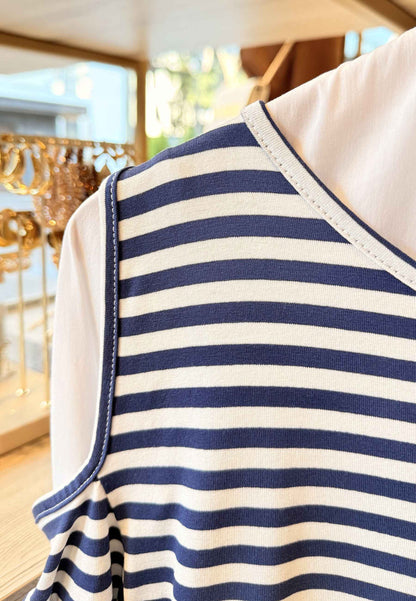 MARYLEY - Maglia Righe Blu