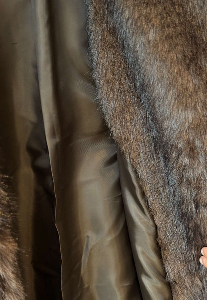 LE STREGHE - Gilet Lungo Ecopelliccia Moro