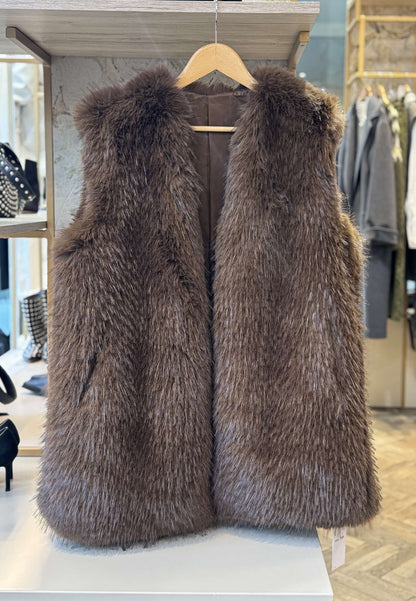 ALEX & MAX - Gilet In Ecopelliccia Caffè