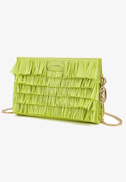 LA CARRIE - Pochette In Raffia Sunflower Giallo