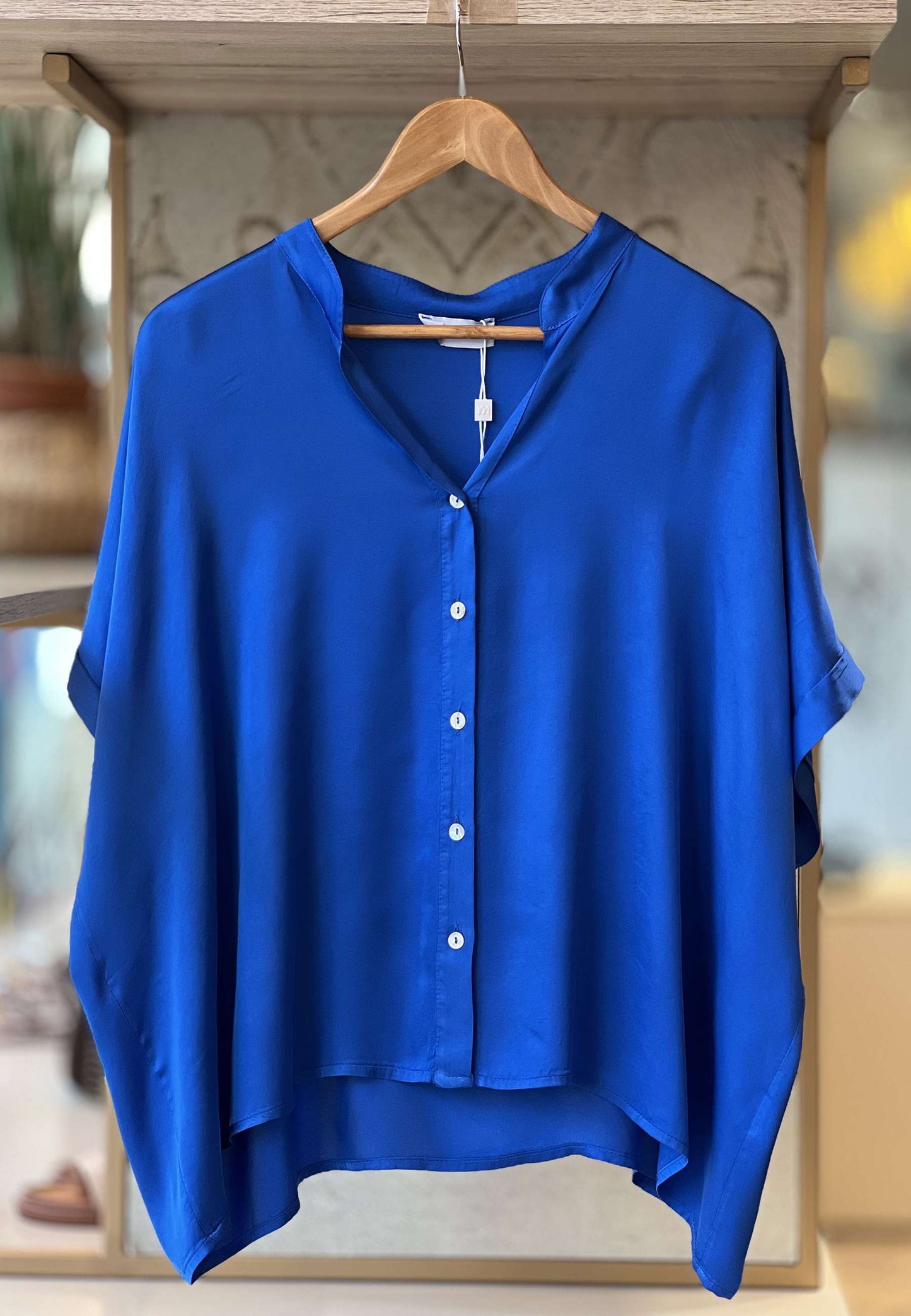MOTEL - Camicia Viscosa Bluette