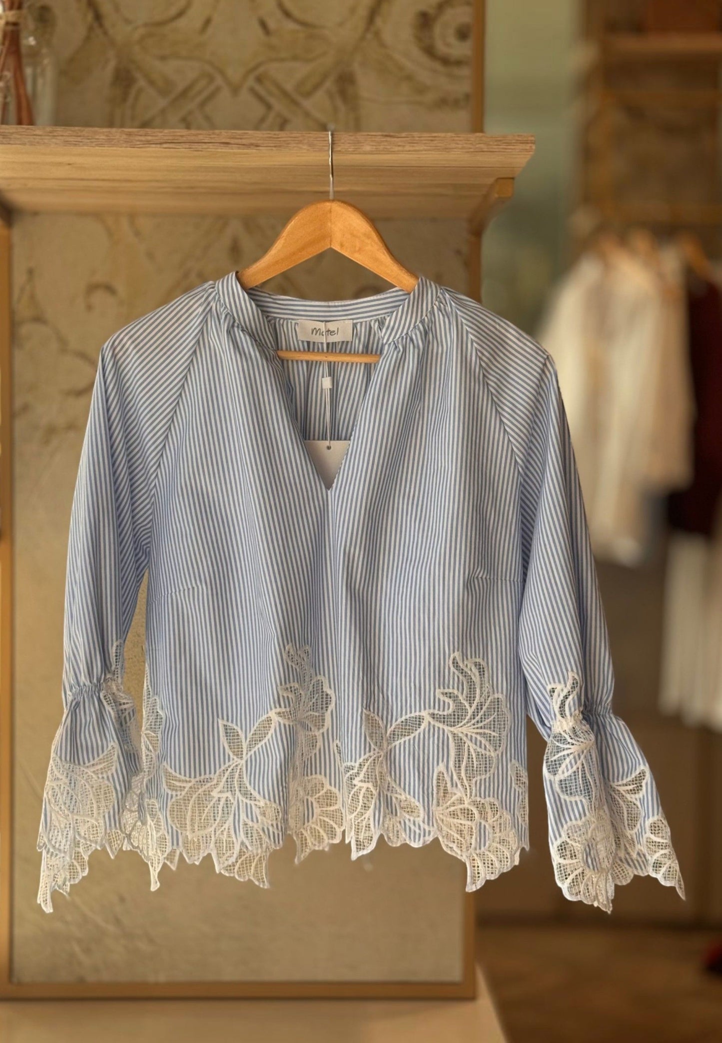MOTEL - Camicia A Righe Pizzo