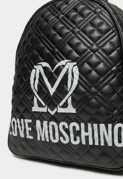 LOVE MOSCHINO - Zaino Logo Quilt Nero