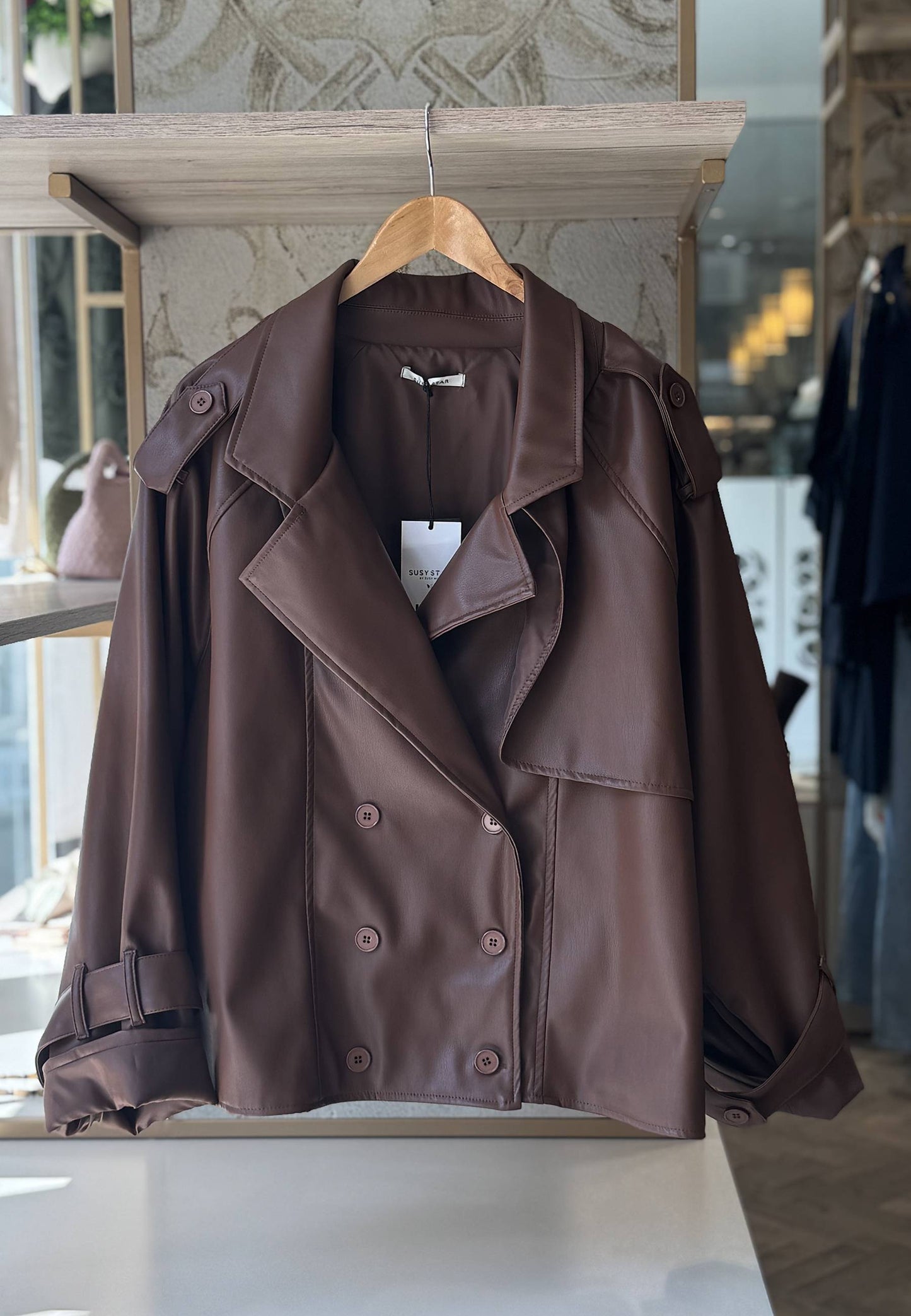 SUSY STAR CURVY - Chiodo In Ecopelle Moro