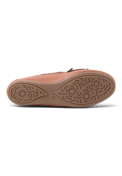 DIVINE FOLLIE - Mocassino Con Frangia e Laccetto Castagno