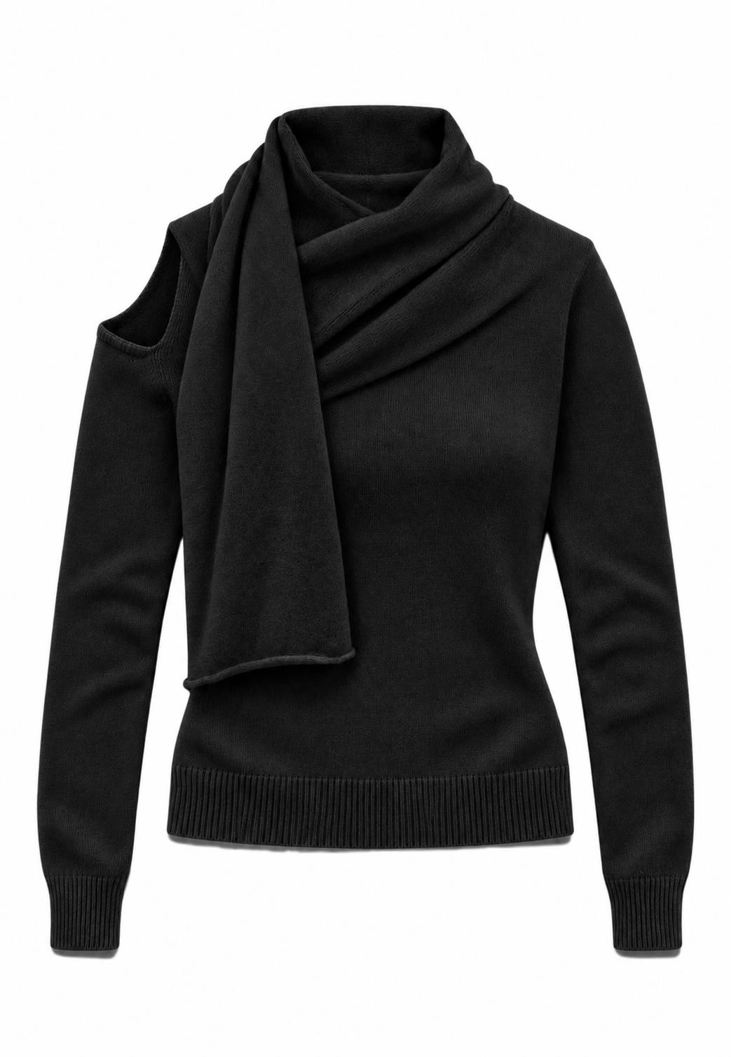 MOTEL - Maglia Collo Foulard Nero