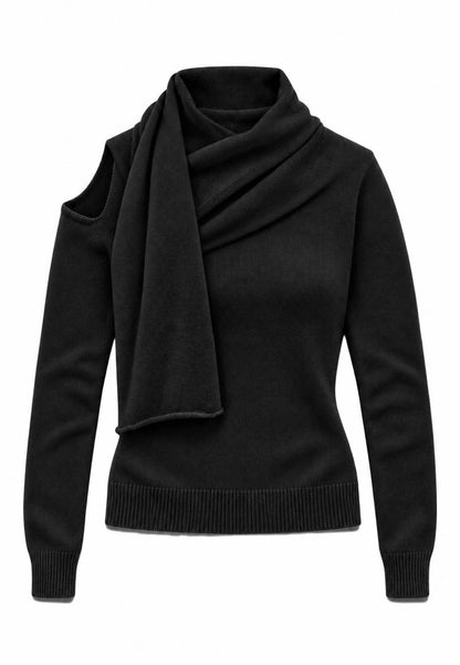 MOTEL - Maglia Collo Foulard Nero