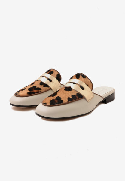 DIVINE FOLLIE - Sabot Cavallino Leopardato Latte