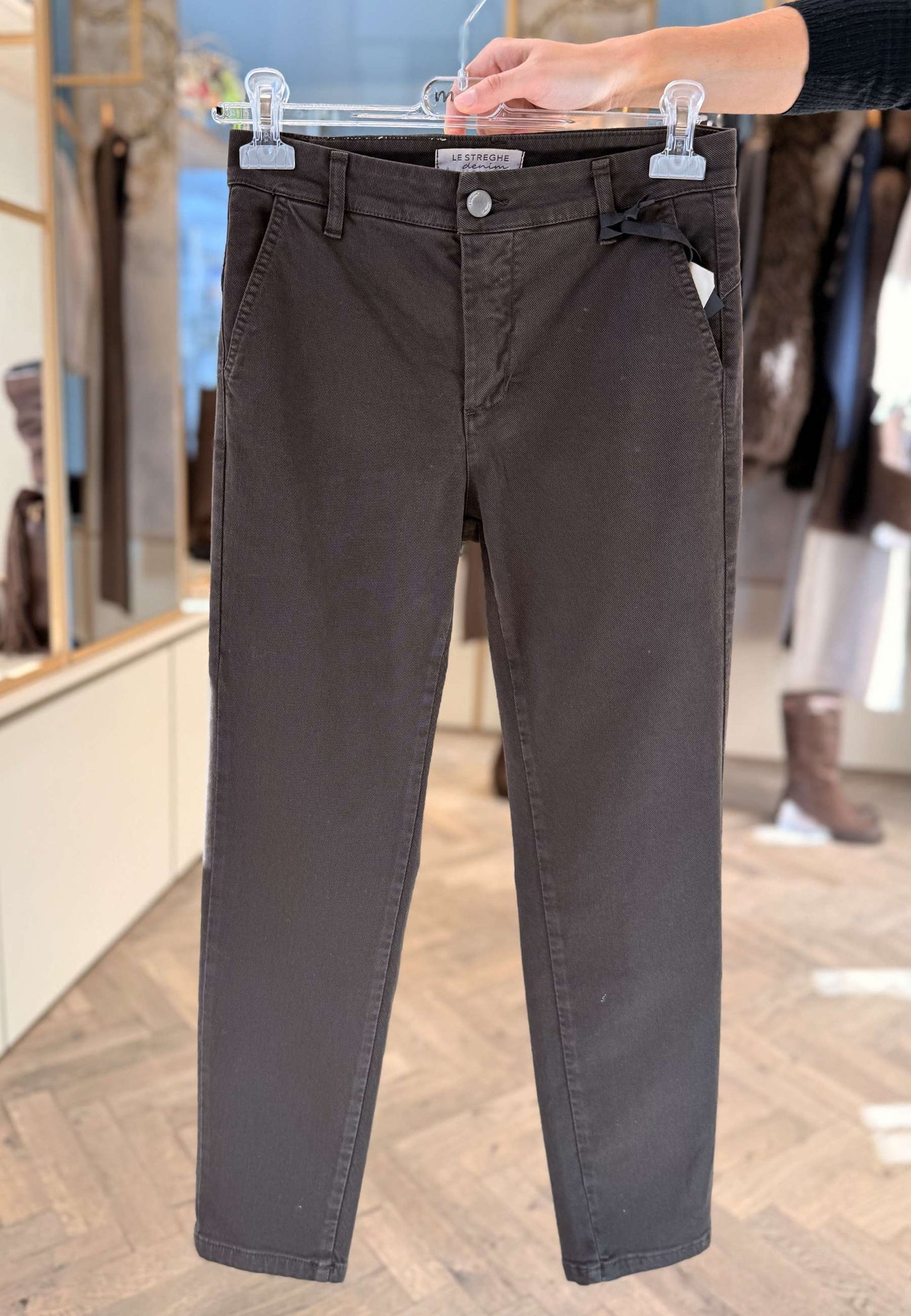 LE STREGHE - Jeans Skinny In Bull Denim Moro