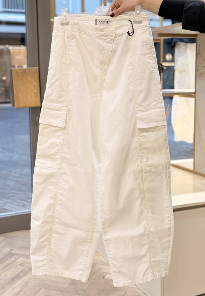PLEASE - Pantalone Cargo Ballon Bianco