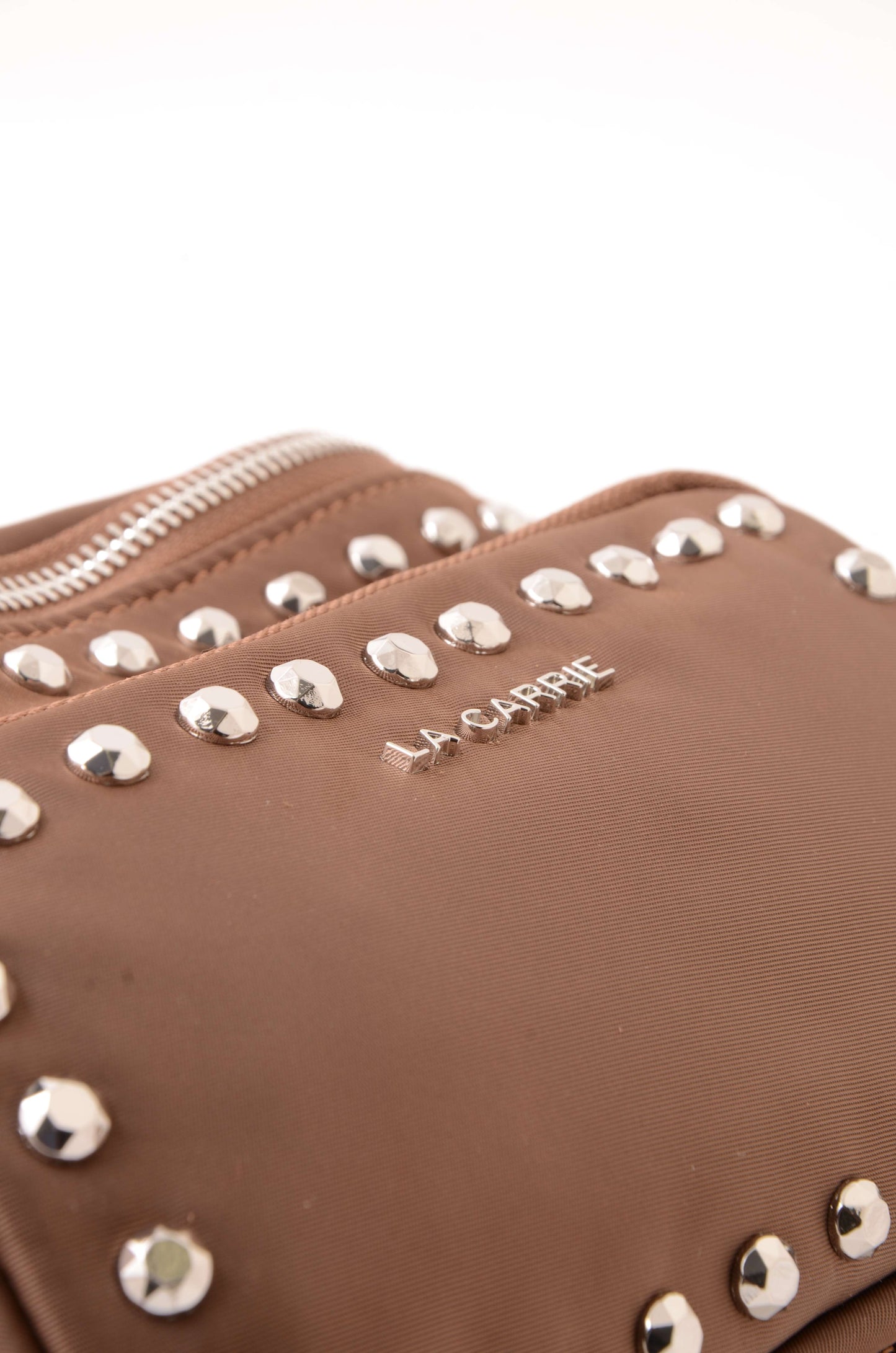 LA CARRIE - Marsupio Dark Nylon Borchie Mocha