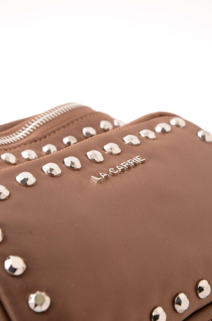 LA CARRIE - Marsupio Dark Nylon Borchie Mocha